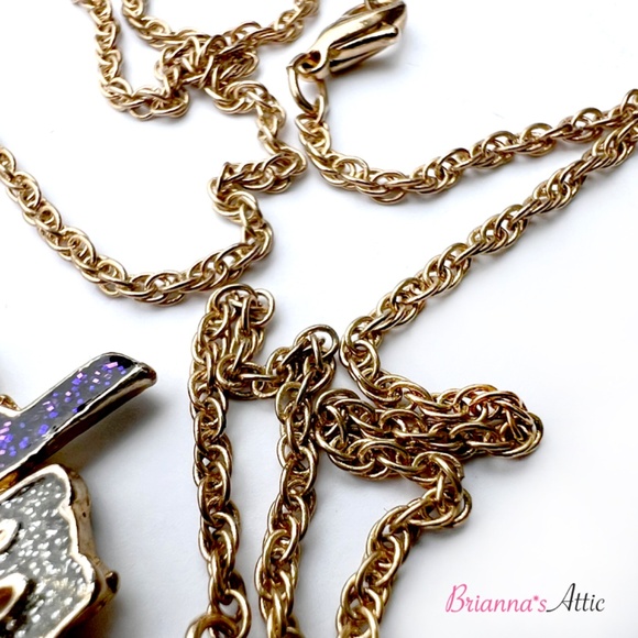 Spell out necklace for Grandma Gold Tone Sparkling Heart Lobster clasp 18" - Picture 6 of 9